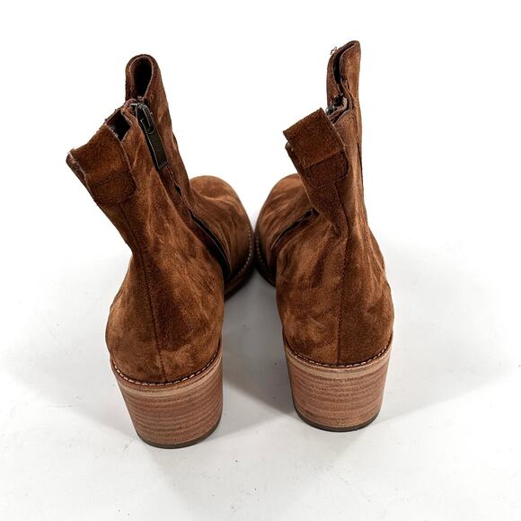 Paul Green Women Sante Western Cowboy Italian Brown Suede Boots size 7 - Picture 3 of 9